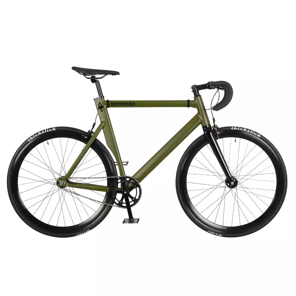 singlespeed bike mit schutzblech bonvelo Singlespeed & Fixie Bike RAKEDE Olive Kette L/XL