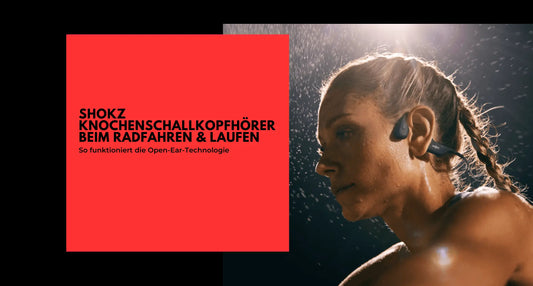 Blogbeitrag Shokz Knochenschallkopfhörer - Eine Frau mit Shokz beim Sport