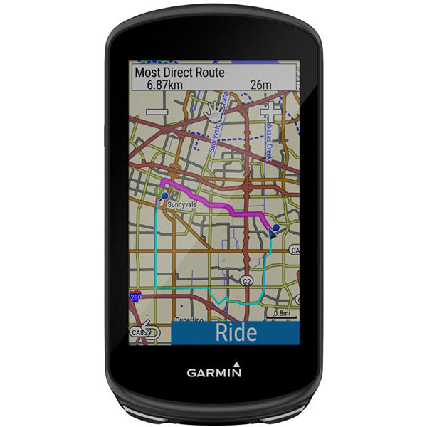 Garmin Edge 1030 Plus GPS Fahrradcomputer Frontansicht mit Karte