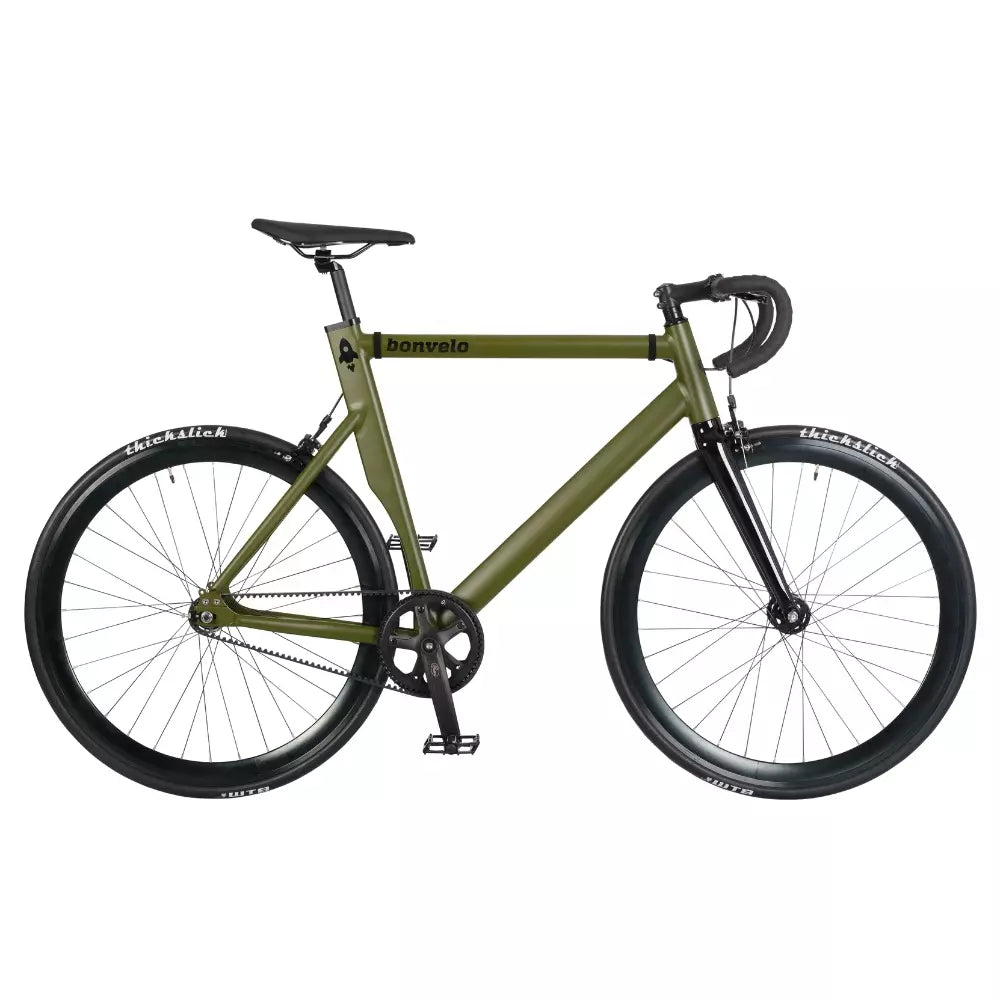 bonvelo Singlespeed Bike RAKEDE Olive Gates Carbon Drive L/XL