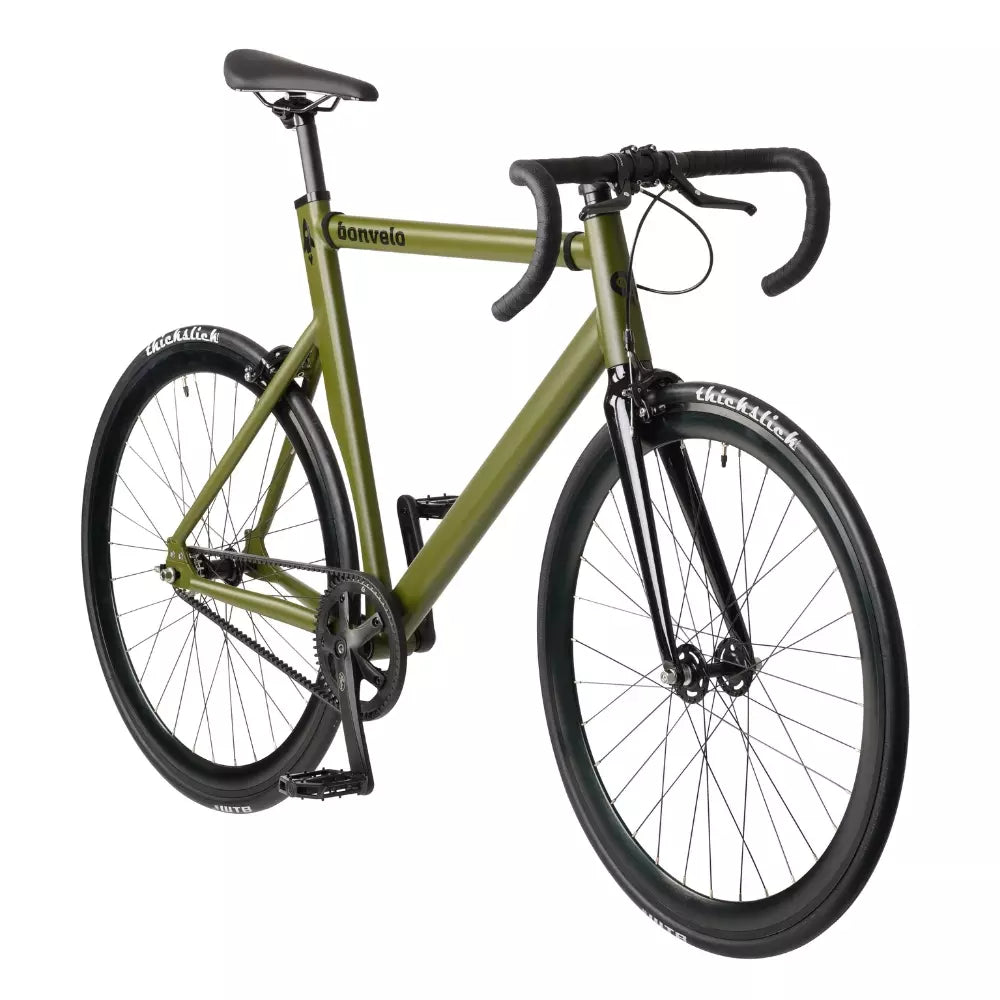 bonvelo Singlespeed Bike RAKEDE Olive Gates Carbon Drive L/XL