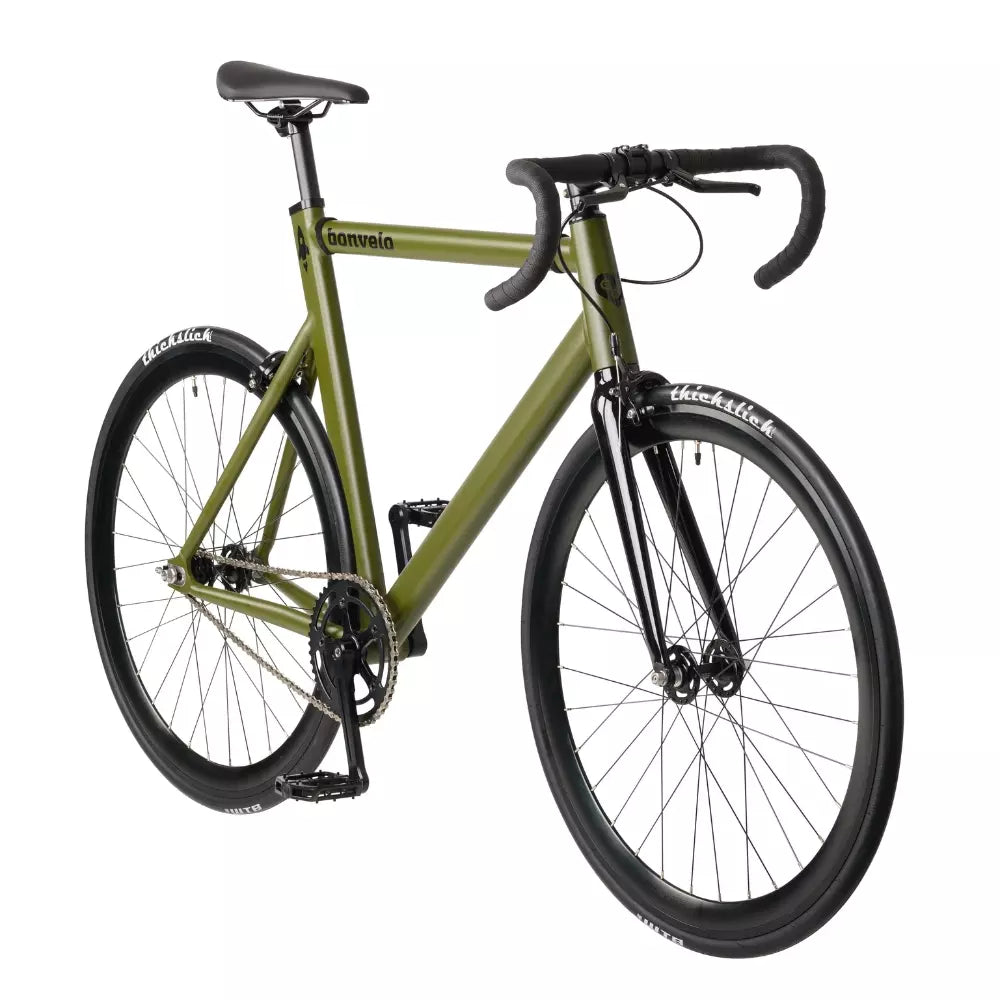 bonvelo Singlespeed & Fixie Bike RAKEDE Olive Kette L/XL